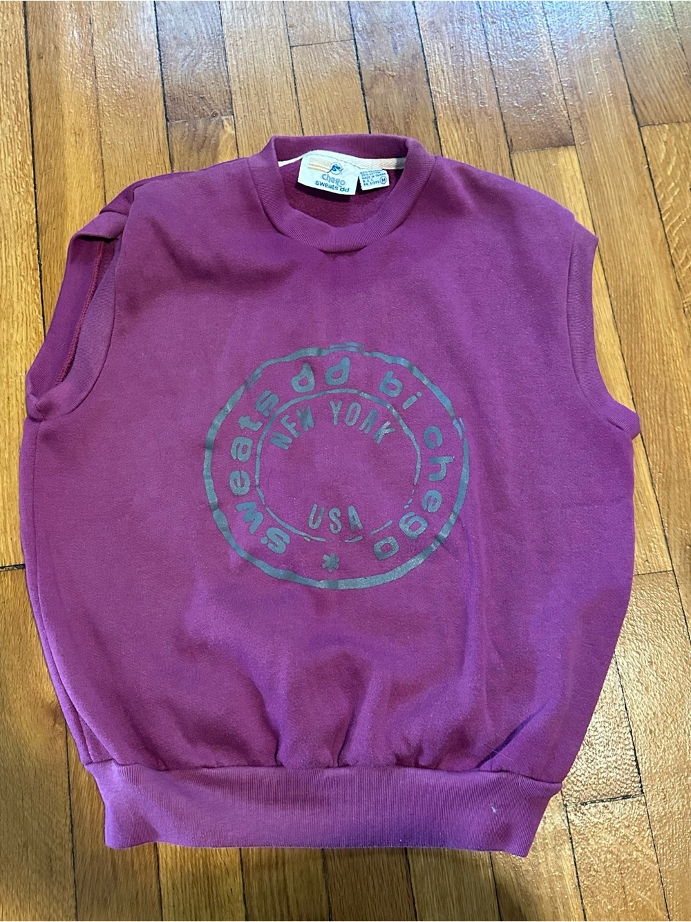 Vintage Plum cut off Crewneck Sweatshirt by Vintage